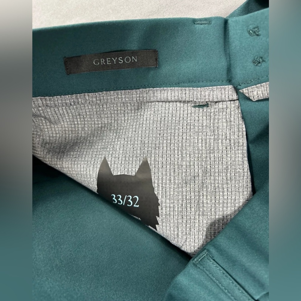 Greyson Golf Pants Wainscott Trousers 33 x 32 Forrest Green Polyester - Picture 5 of 7